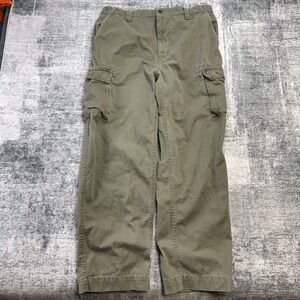 Chaps Cargo Pants Mens 38x32 (36x31) Green Khaki Twill Relaxed Utility Skate